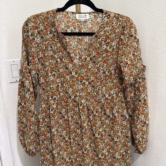 Molly Bracken Long Dress In Oona Sunflower Print Small Prairie Boho Womens XS - Picture 3 of 6